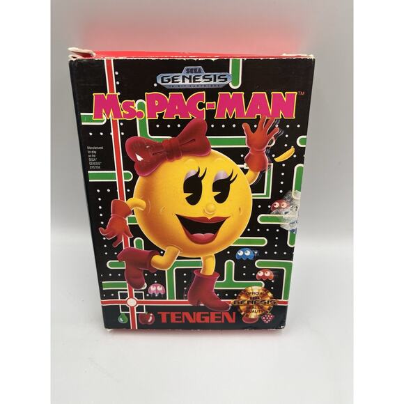 Ms. Pac-Man (Sega Genesis, 1991) Complete CIB Tested Cardboard Box - Picture 2 of 9